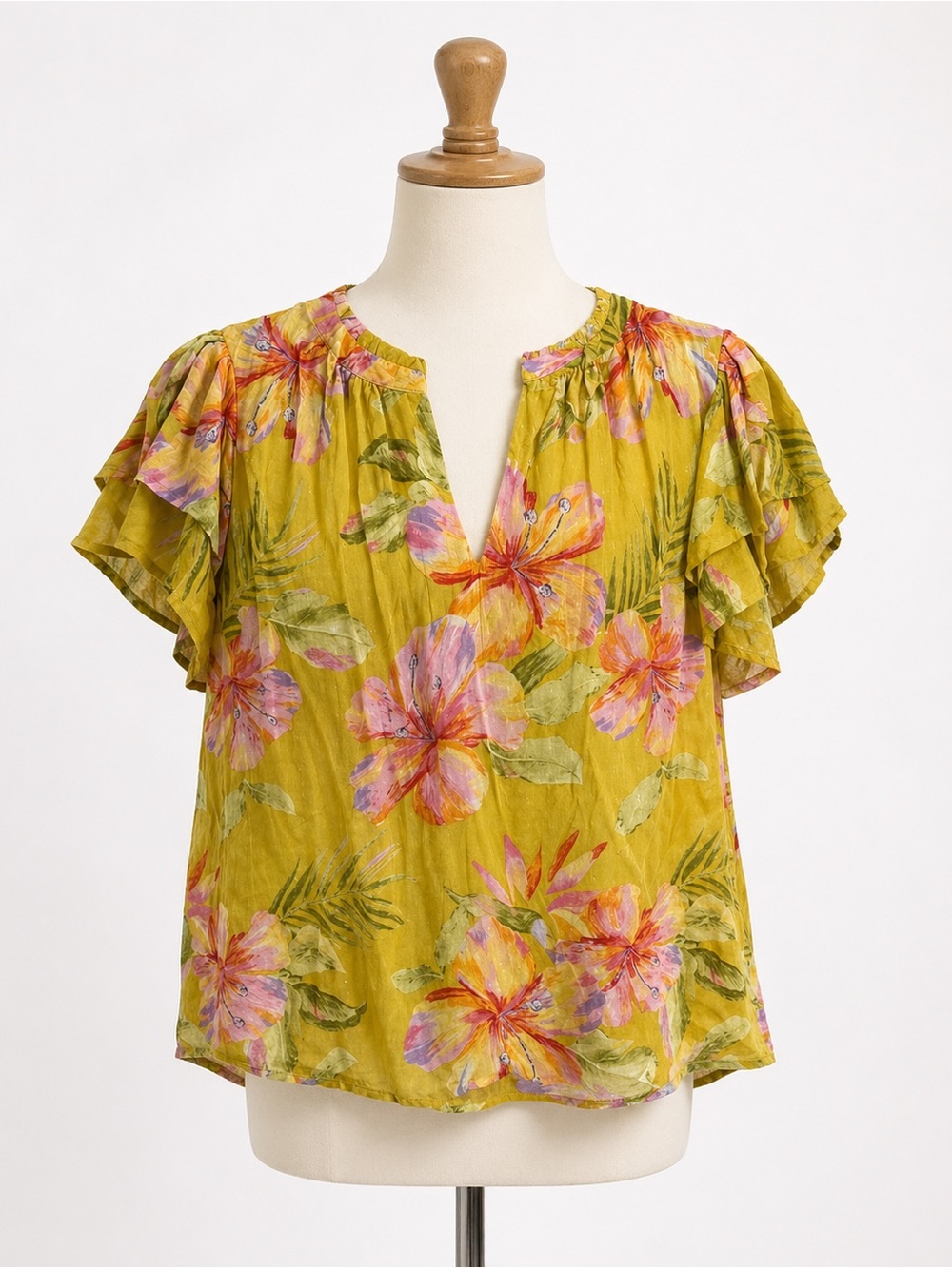 RACHEL Rachel Roy Floral Blouse in Yellow and Pink